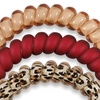 image:imageTELETIES  Small Spiral Hair Coils  For ThinMedium Hair  Ponytail Holder for Women  Phone Cord Hair Ties  Strong Grip No Rip Water Resistant No Crease  Fall Collection  3 pack  Wild Side