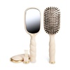 image:imageTELETIES  Boar Bristle Brush  Smooth Finish amp Shine  For Slick Back Styles Short Hair Edge Control amp Mens Grooming  BuiltIn Mirror amp Storage  Removable Cleaner  All Hair Types  TanTan