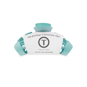 image:imageTELETIES  Classic Medium Hair Clip  Spring Collection  Hair Claw Clips for Women  Strong Grip Bendable Teeth Curved Design  For All Hair Types and Textures  Totally Turquoise
