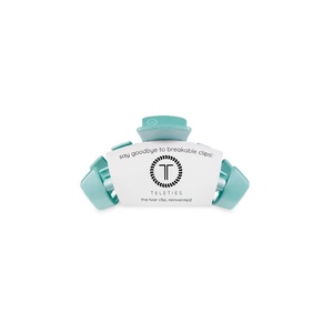 image:imageTELETIES  Classic Tiny Hair Clip  Spring Collection  Hair Claw Clips for Women  Strong Grip Bendable Teeth Curved Design  For All Hair Types and Textures  Totally Turquoise