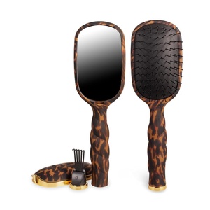 image:imageTELETIES  Detangler Hair Brush for Fine Hair  Detangling Paddle Brush  No PullingBreakage  Gentle Glide Anti Static Bristles  BuiltIn Mirror amp Storage  Removable Cleaner  TanTortoise