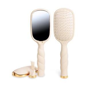 image:imageTELETIES  Detangler Hair Brush for Fine Hair  Detangling Paddle Brush  No PullingBreakage  Gentle Glide Anti Static Bristles  BuiltIn Mirror amp Storage  Removable Cleaner  TanTan