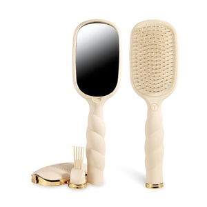 image:imageTELETIES  Detangler Hair Brush for Thick Hair  Detangling Paddle Brush  No PullingBreakage  Gentle Glide Anti Static Bristles  BuiltIn Mirror amp Storage  Removable Cleaner  TanTan