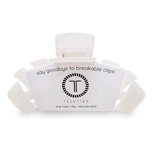 image:imageTELETIES  Medium Hair Clip  Strong Grip Bendable Teeth Comfortable Curved Design  Ideal for MediumThick Hair  For All Hair Textures  Blonde TortoiseCoconut White