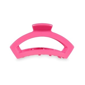 image:imageTELETIES  Medium Open Hair Clip  Summer Collection  Hair Claw Clips for Women  Strong Grip Bendable Teeth Curved Design  For All Hair Types and Textures  Mango for itParadise Pink