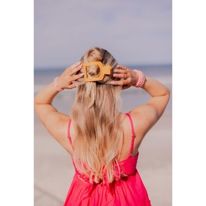 image:imageTELETIES  Small Flat Square Clip  Summer Collection  Strong Grip Bendable Teeth Comfortable Curved Design  Ideal for Thick Hair  For All Hair Textures  For All Hair Textures  Mango for itMango for it