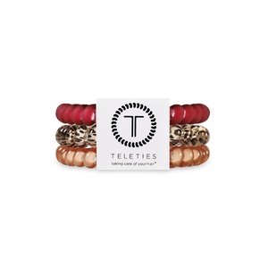 image:imageTELETIES  Small Spiral Hair Coils  For ThinMedium Hair  Ponytail Holder for Women  Phone Cord Hair Ties  Strong Grip No Rip Water Resistant No Crease  Fall Collection  3 pack  Wild Side