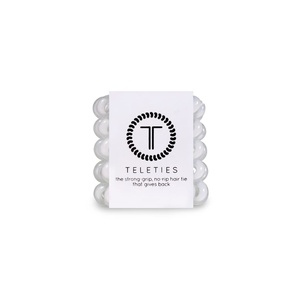 image:imageTELETIES  Tiny Spiral Hair Coils  For Kids amp Super Thin Hair  Mini Phone Cord Ponytail Holder for Braid Ends  Strong Grip No Rip Water Resistant No Crease  Tiny 5 pack  Coconut White