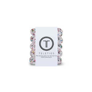 image:imageTELETIES  Tiny Spiral Hair Coils  For Kids amp Super Thin Hair  Mini Phone Cord Ponytail Holder for Braid Ends  Strong Grip No Rip Water Resistant No Crease  Tiny 5 pack  Party People