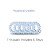 image:imageTeleties  Washed Denim Tiny Spiral Hair Coils  5 Pack  Blue  Ponytail Holder Hair Ties for Women and Kids  Strong Grip No Rip Water Resistant No Crease Hair Tie Coils