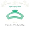 image:imageTELETIES  Open Medium Hair Clip  For Thin to MediumThick Hair  Claw Clips for Women  Strong Grip Bendable Teeth Comfortable Curved Design  For All Textures  Spring  Blue LagoonSpring Splash  Medium
