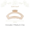 image:imageTELETIES  Open Medium Hair Clip  For Thin to MediumThick Hair  Claw Clips for Women  Strong Grip Bendable Teeth Comfortable Curved Design  For All Textures  Spring  Blue LagoonSoft Surf  Medium