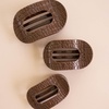 image:imageTELETIES  Medium Flat Round Hair Clip  For Medium Hair  MulberryMedium  Brown Crocodile