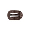 image:imageTELETIES  Medium Flat Round Hair Clip  For Medium Hair  MulberryMedium  Brown Crocodile