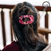image:imageTELETIES  Medium Flat Round Hair Clip  For Medium Hair  MulberryMedium  Garden Glam