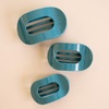 image:imageTELETIES  Medium Flat Round Hair Clip  For Medium Hair  MulberryMedium  Teal With It