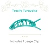 image:imageTELETIES  Large Flat Square Clip  For Lying Down Yoga Driving amp More  Strong Grip Bendable Teeth Comfortable Curved Design  Ideal for Thick Hair  Spring Collection  Totally Turquoise