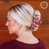 image:imageTELETIES  Large Classic Hair Clip  For Thick Hair  MulberryLarge  Garden Glam