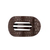 image:imageTELETIES  Large Flat Round Hair Clip  For Thick Hair  Garden GlamLarge  Brown Crocodile