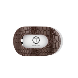 image:imageTELETIES  Large Flat Round Hair Clip  For Thick Hair  Garden GlamLarge  Brown Crocodile