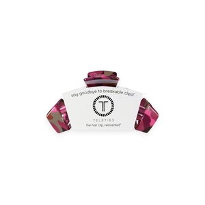 image:imageTELETIES  Small Classic Hair Clip  For Short or Thin Hair  Teal With ItSmall  Garden Glam