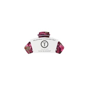 image:imageTELETIES  Tiny Classic Hair Clip  For Kids SuperThin Hair  MulberryTiny  Garden Glam