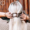 image:imageTELETIES  Small Flat Round Hair Clip  For Thin amp Fine Hair  Garden GlamSmall  Brown Crocodile