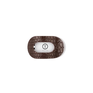 image:imageTELETIES  Small Flat Round Hair Clip  For Thin amp Fine Hair  Garden GlamSmall  Brown Crocodile