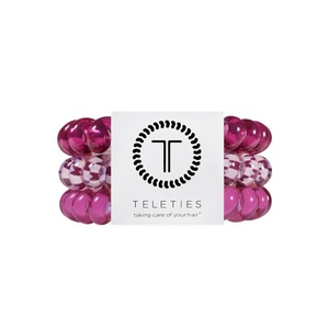 image:imageTELETIES  Mixed Spiral Hair Coils  Small  Large 5Pack  Mossy MomentsLarge  Merlot after Midnight